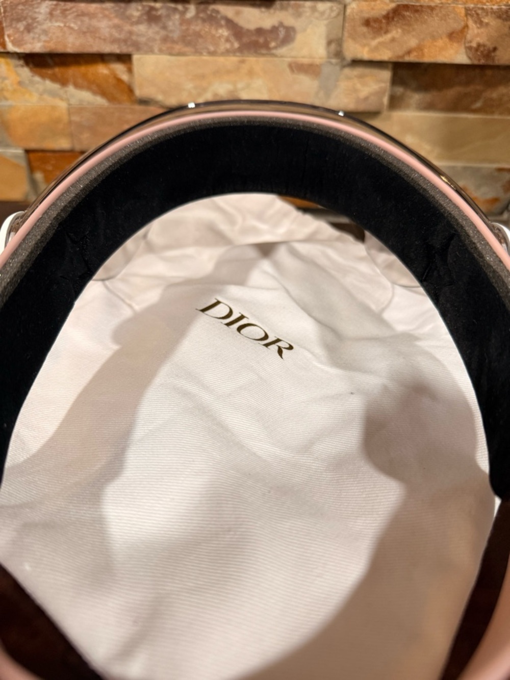 Dior Pink Transparent Logo Visor with White Emblem - Picture 10 of 12